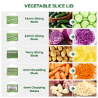 PUKOMC 5-in-1 Large Salad Spinner, with vegetable cutter, colander, bowl, and strainer.