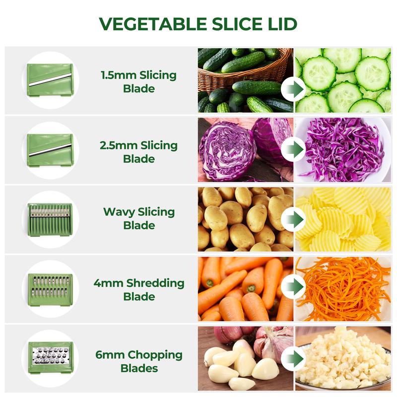 PUKOMC 5-in-1 Large Salad Spinner, with vegetable cutter, colander, bowl, and strainer.