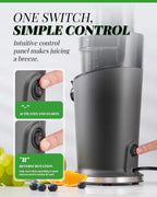 Cold Press Juicer with 3.5 Inch Wide Feed Chute | 150NM Powerful Slow Masticating Juicer for Whole Fruits and Vegetables